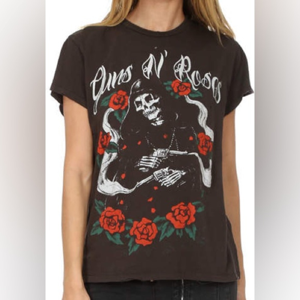 Madeworn Guns N' Roses Graphic Tee with Skull and Roses, EUC, Sz XS